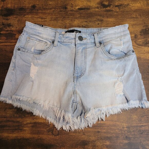 Kut From The Kloth Cut Off Shorts Size 6 Mid Rise Stretch Ripped Light Wash - Picture 1 of 10